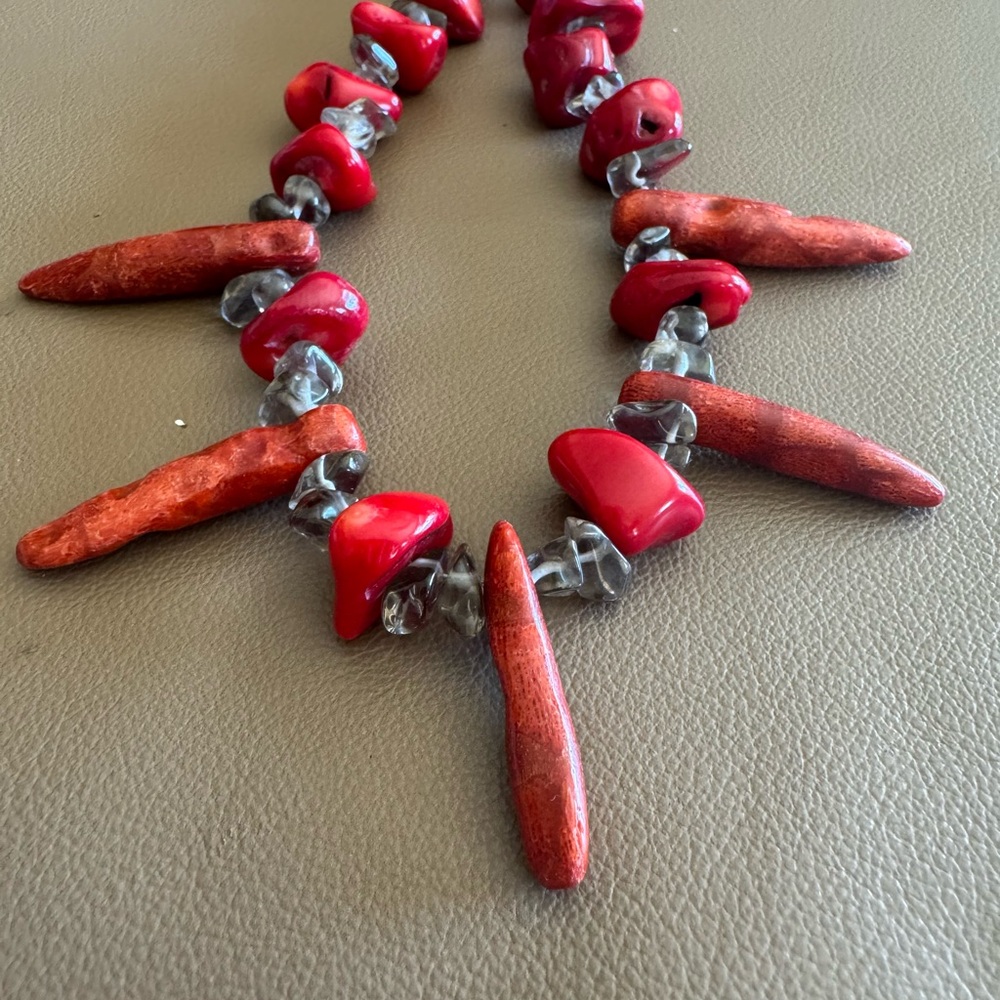Italian coral reef stone necklace